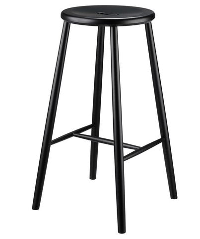 black stools, designed for FDB Denmark by Bjorge Mogensen