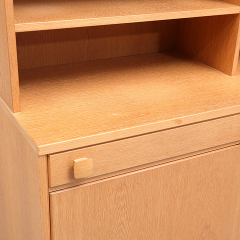 BOOKSHELF with BASE CABINET, oak, second half of the 20th century.