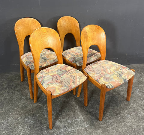 4 SOLID TEAK CHAIRS BY NIELS KOEFOED