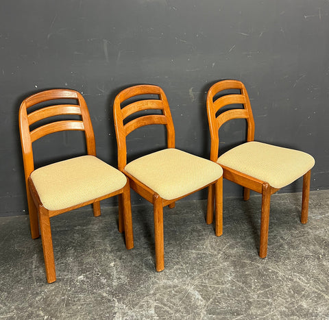 3 TEAK DINING CHAIRS BY  DYRLUND