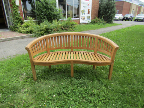 Solid Teak Outdoor Banana Bench