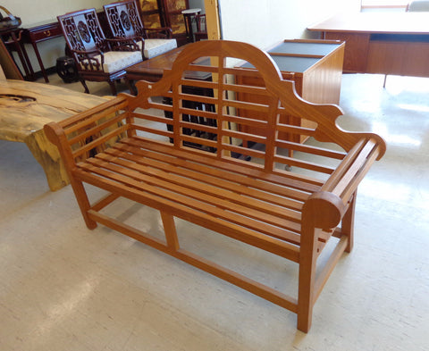 Ornamental Lutyens Solid Teak Outdoor Bench