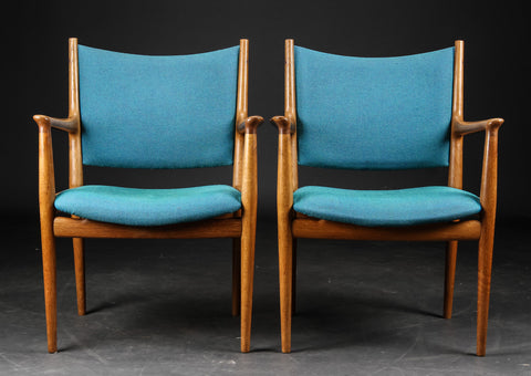 Hans J. Wegner Oak Chairs, Model # GE265 - Mostly Danish Furniture Ottawa