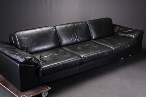 Black Leather Sofa by IDE Mobler