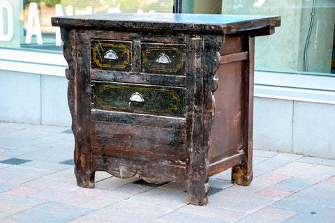 19th Century Antique Oriental Black Sideboard