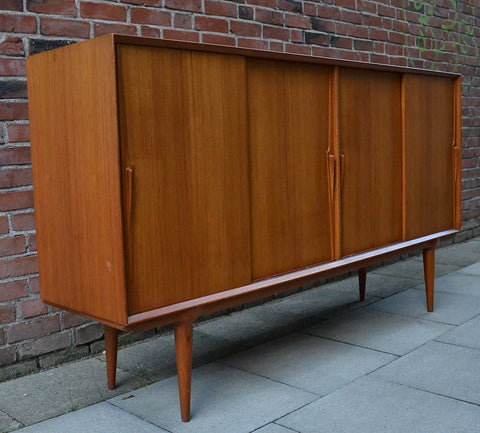 Teak High Sideboard Omann Junior Model 19 - Mostly Danish Furniture Ottawa