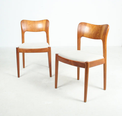 NIELS KOEFOED. Pair of solid teak chairs.