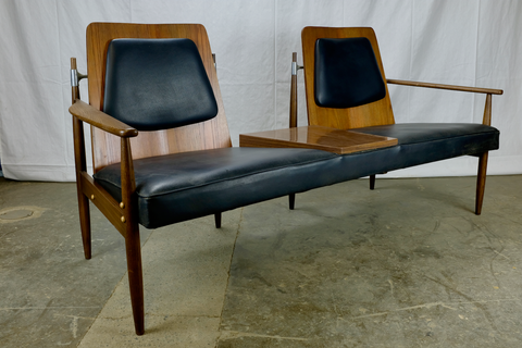 Mid-Century Walnut Bench or Settee
