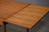 Rectangular dining table with pull-out teak