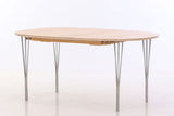 Solid beech dining table with extension , Ansager Furniture.