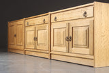 Six OAK sideboards / CABINETS in Kjærnulf style, 1960-70s.