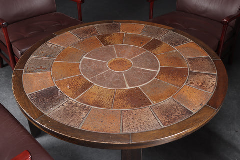 Ceramic tiled round coffee table