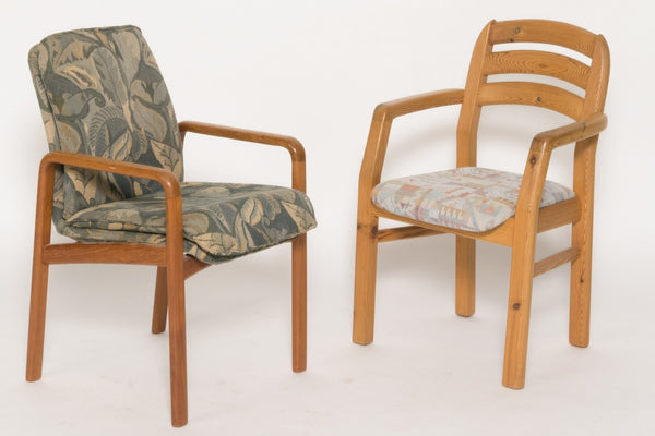 Dyrlund. Armchairs made of solid teak / pine wood. (7)