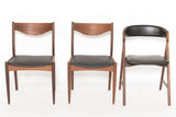 Five dining table chairs made of teak, beech etc. Danish furniture manufacturer.