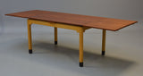 Teak and beech Dining table with 2 extension. By Bjerringbro Sawmill.