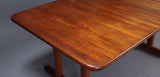 Impressive, Large, solid teak pedestal based dining table with 2 leaves