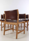 Set of six oak dining chairs Børge Mogensen for Fredericia Chair Factory.  model 'BM 72'