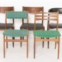 Five dining table chairs made of teak, beech etc. Danish furniture manufacturer.