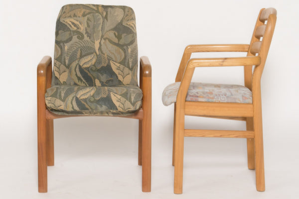 Dyrlund. Armchairs made of solid teak / pine wood. (7)