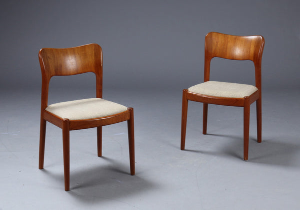 Solid Teak Sculptural chairs by Niels Kofoed, Denmark. Model "Ole"