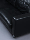 Black leather Freestanding corner sofa , Stouby.