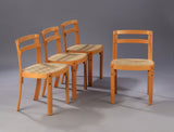 Beech wood  Dining table and 4 chairs. by Well done. Denmark