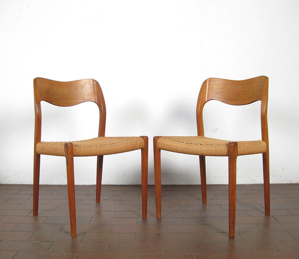 Niels O. Møller,solid teak chairs model no. 71