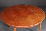 Danish round dining table with 1 leaf