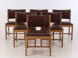 Set of six oak dining chairs Børge Mogensen for Fredericia Chair Factory.  model 'BM 72'