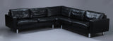 Black leather Freestanding corner sofa , Stouby.