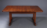 Impressive, Large, solid teak pedestal based dining table with 2 leaves