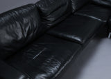 Black leather Freestanding corner sofa , Stouby.