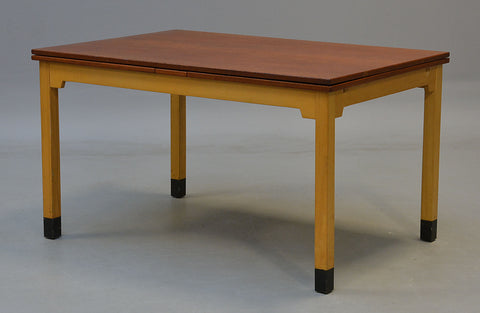 Teak and beech Dining table with 2 extension. By Bjerringbro Sawmill.