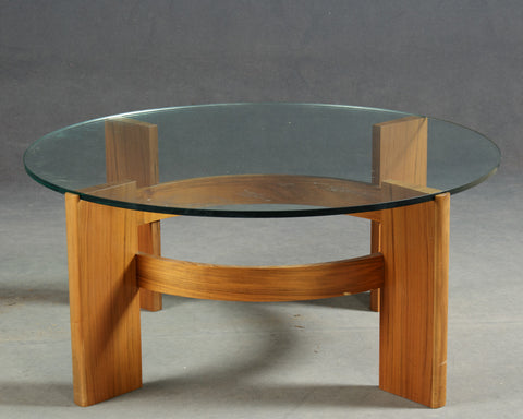 Teak Coffee table with glass top