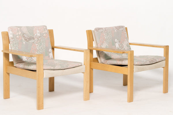 White oak easy chairs, Made in Denmark