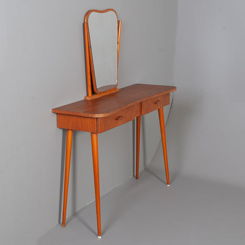 TEAK DRESSING TABLE. With mirror, 1950s.