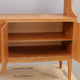BOOKSHELF with pull out writing board, and storage, teak