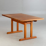 Solid teak rectangular Dining table with 2 leaves