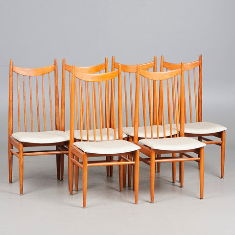 Classy Mid Century Dining chairs, beech, fabric, 1960s, Germany