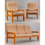 seating group. Teak sofa + 2 armchairs. Denmark, 1960s By EMC, Denmark