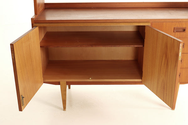 BOOKSHELF WITH CABINET AND pull out DESKTOP, teak, Sweden 1950s/60s.