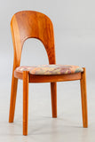 Sculptured dining chairs, Solid teak, 1960s. NILS KOEFOED. Koefoed Hornslet.