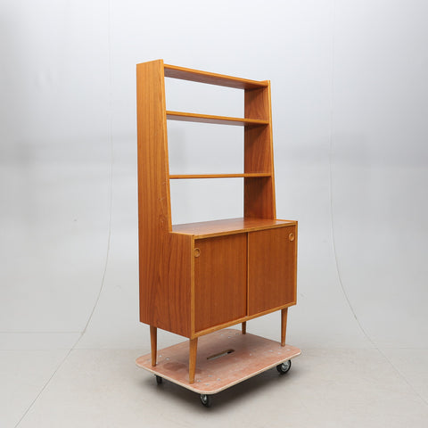 TEAK CABINET / BOOKSHELF COMBINATION, second half of the 20th century.