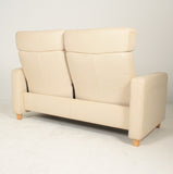 Stressless/Ekornes 2 Seater Leather Recliner Sofa & Ottomans.