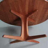 3005156. Round Solid teak coffee table, 2" thick top, made in Denmark