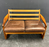 2 SEATER LEATHER SOFA, HOLSTEBRO MOBELFABRIK DENMARK