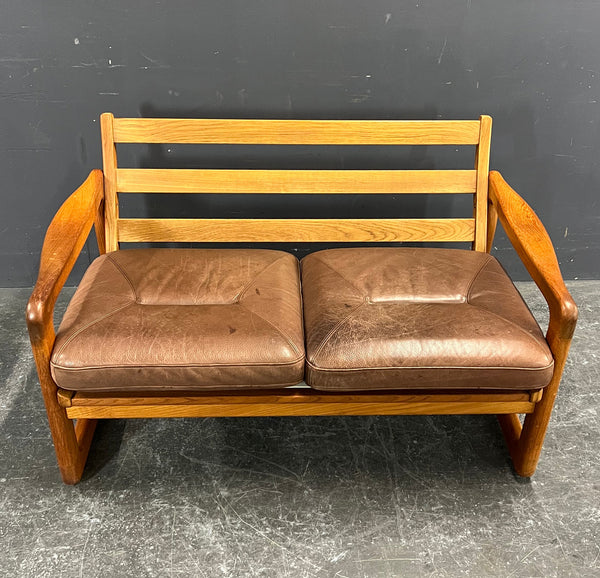 2 SEATER LEATHER SOFA, HOLSTEBRO MOBELFABRIK DENMARK