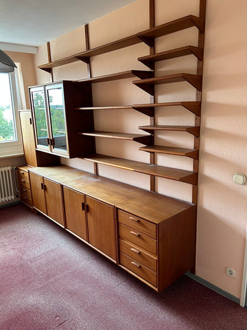 Teak countertop cabinets/shelving system, ca.  RT furniture.