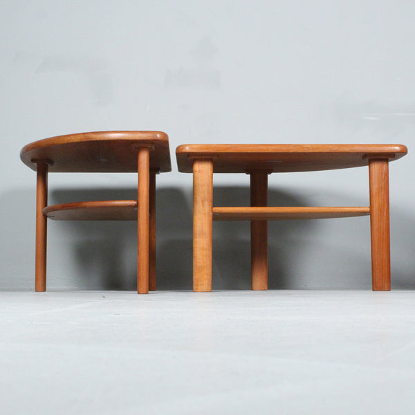 2 teak side tables, Denmark, 1970s. NIELS BACH