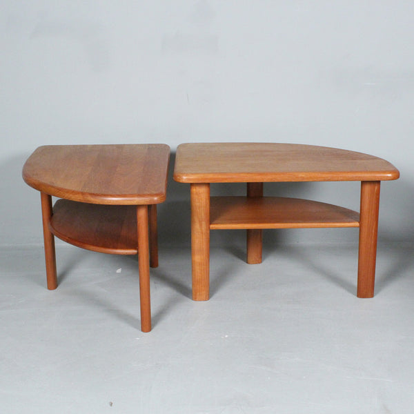 2 teak side tables, Denmark, 1970s. NIELS BACH